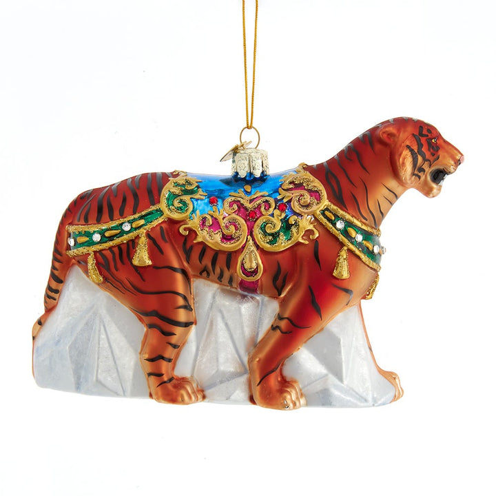 Kurt Adler 6.5-Inch Bellissimo Glass Tiger Ornament