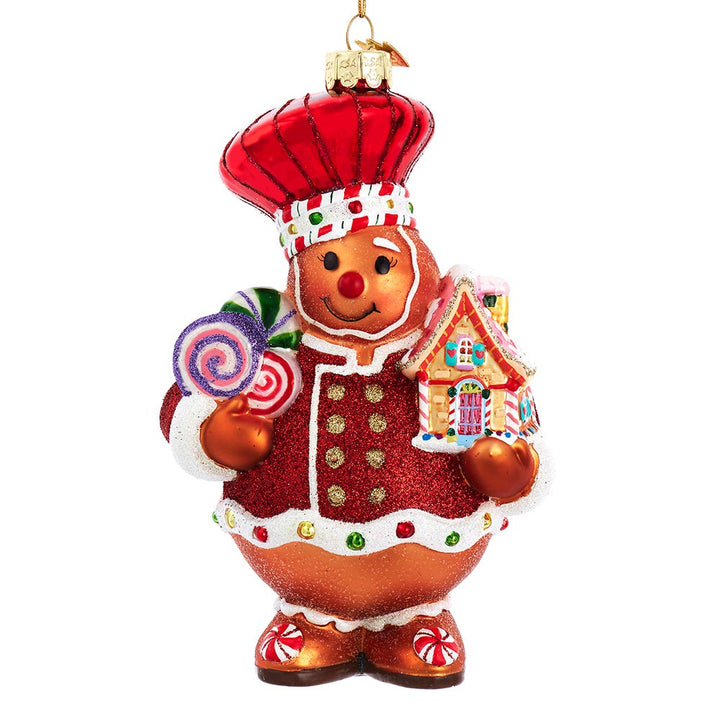 Kurt Adler 6-Inch Bellissimo Glass Gingerbread Ornament