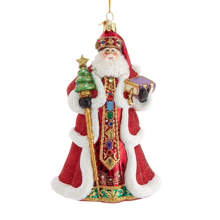 Kurt Adler 7-Inch Bellissimo Glass Red Santa Ornament BELL0023
