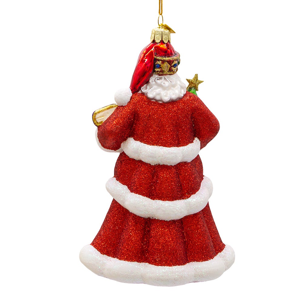 Kurt Adler 7-Inch Bellissimo Glass Red Santa Ornament