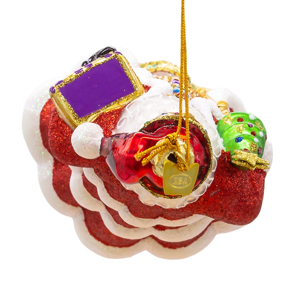 Kurt Adler 7-Inch Bellissimo Glass Red Santa Ornament