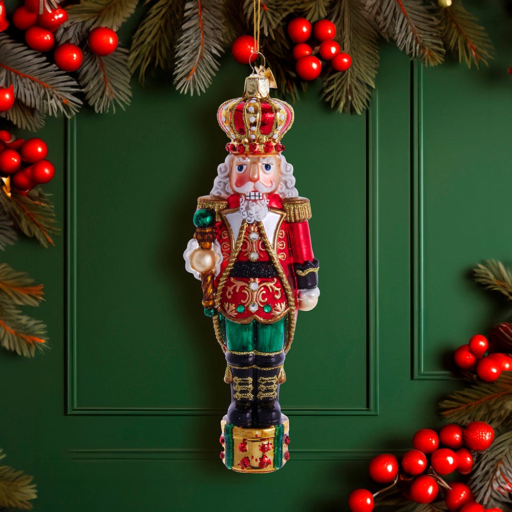 Kurt Adler 7-Inch Bellissimo Glass King Nutcracker Ornament