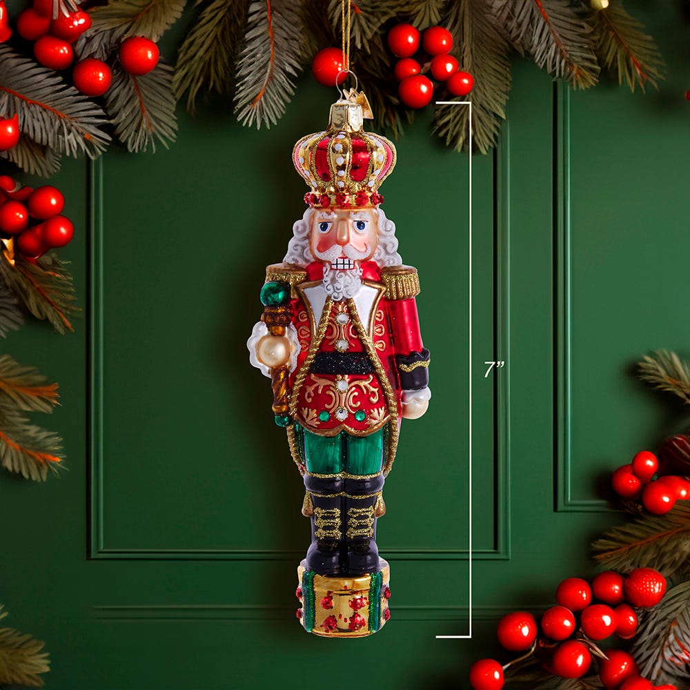 Kurt Adler 7-Inch Bellissimo Glass King Nutcracker Ornament