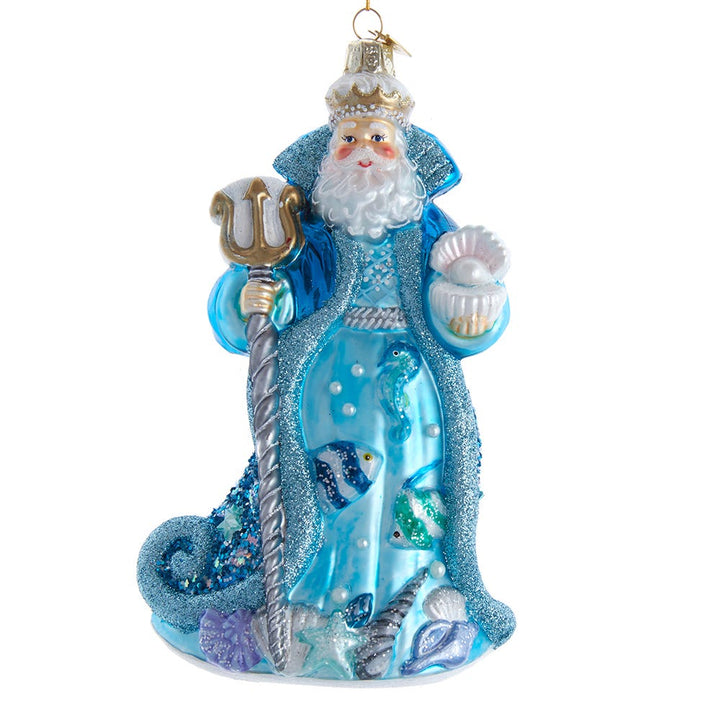 Kurt Adler 7-Inch Bellissimo Glass Under The Sea Santa Ornament