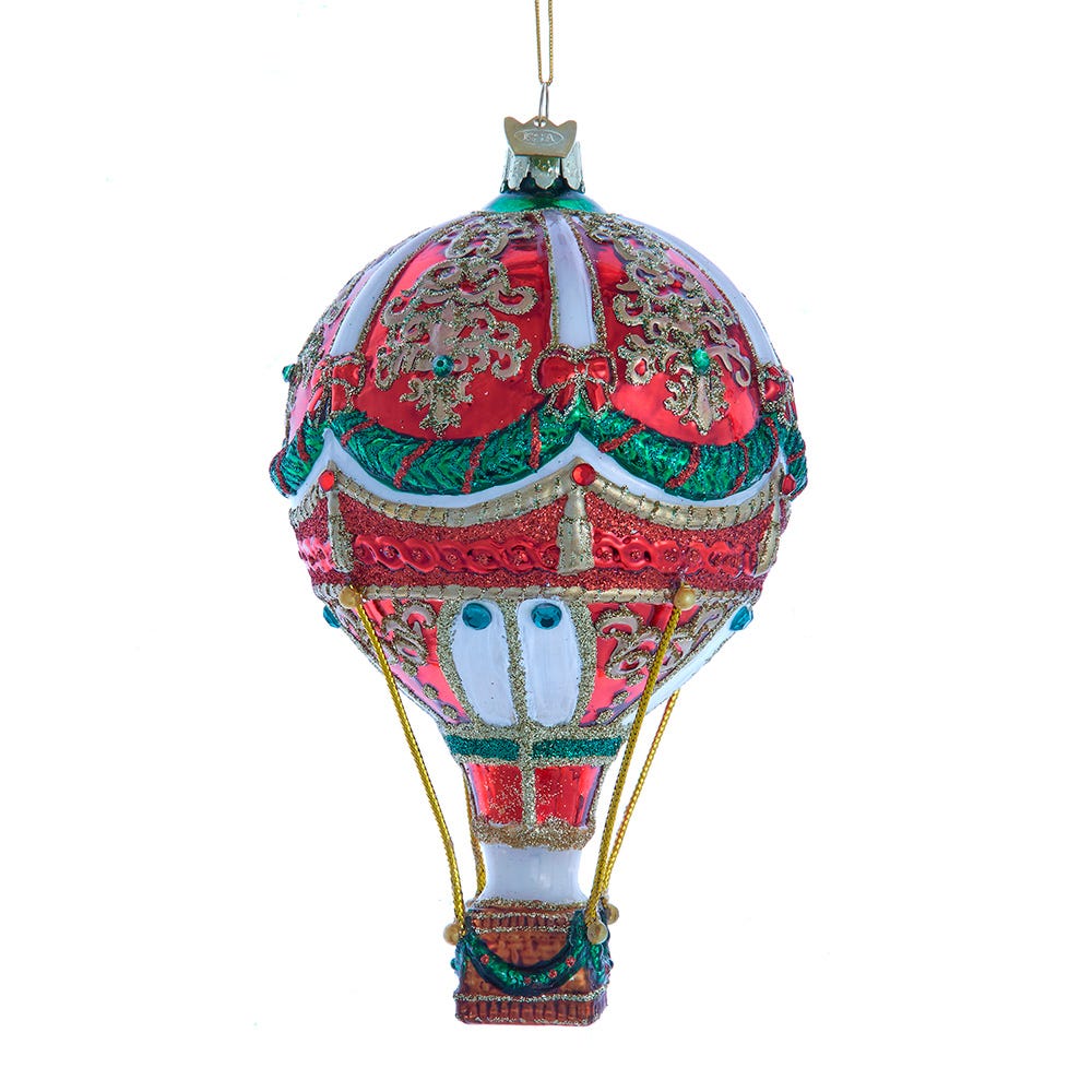 Kurt Adler 6-Inch  Bellissimo Glass Hot Air Balloon Ornament BELL0048
