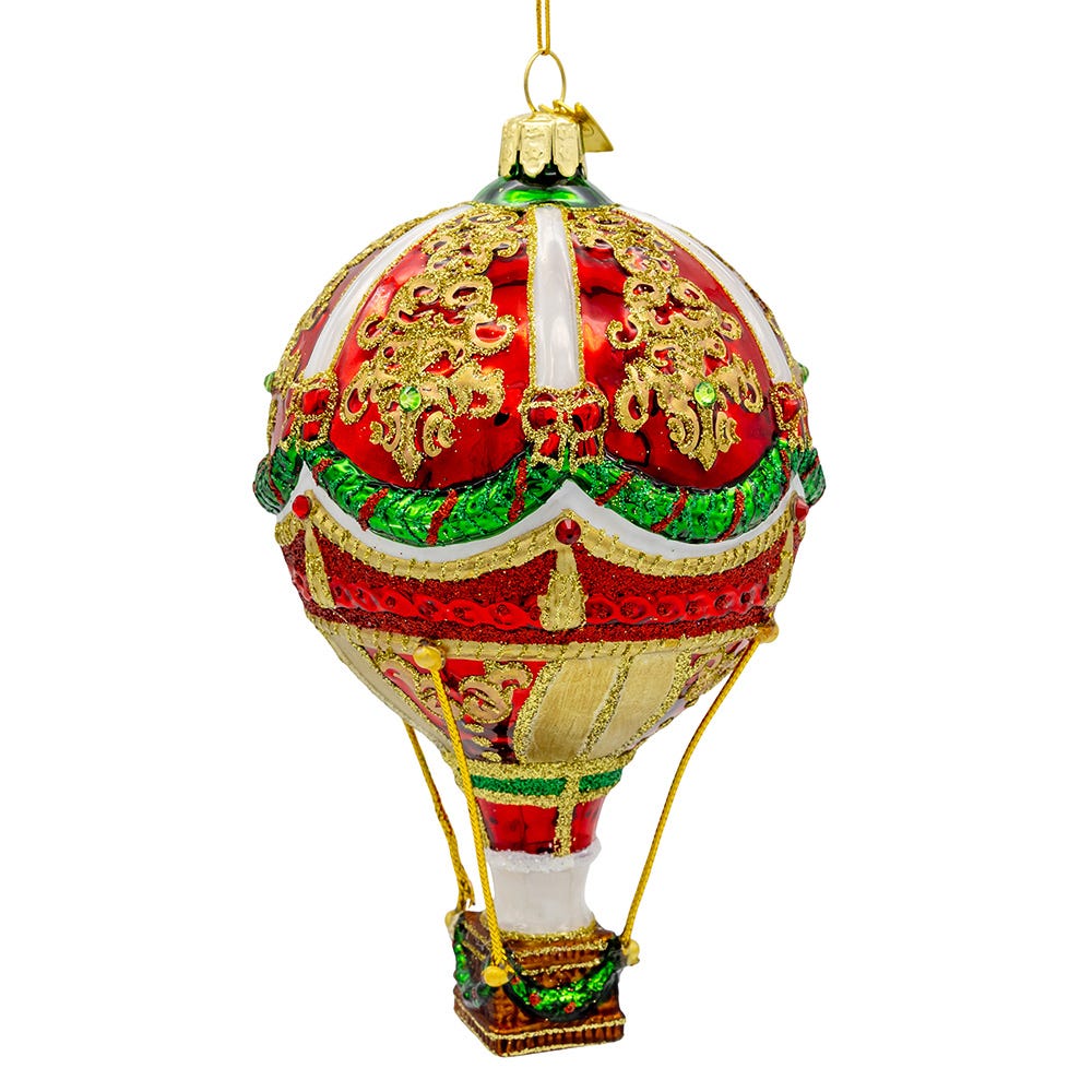 Kurt Adler 6-Inch  Bellissimo Glass Hot Air Balloon Ornament