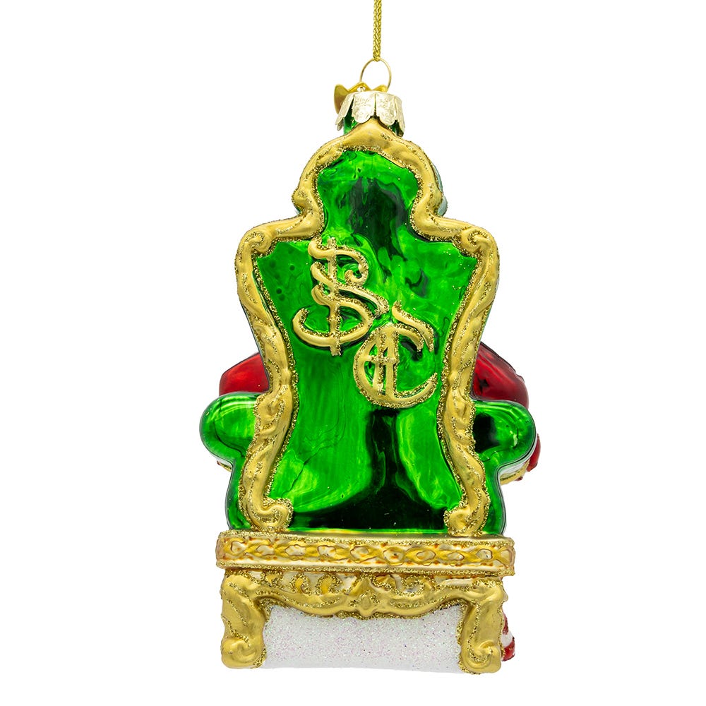 Kurt Adler 5.5-Inch Bellissimo Glass Santa On Throne Ornament