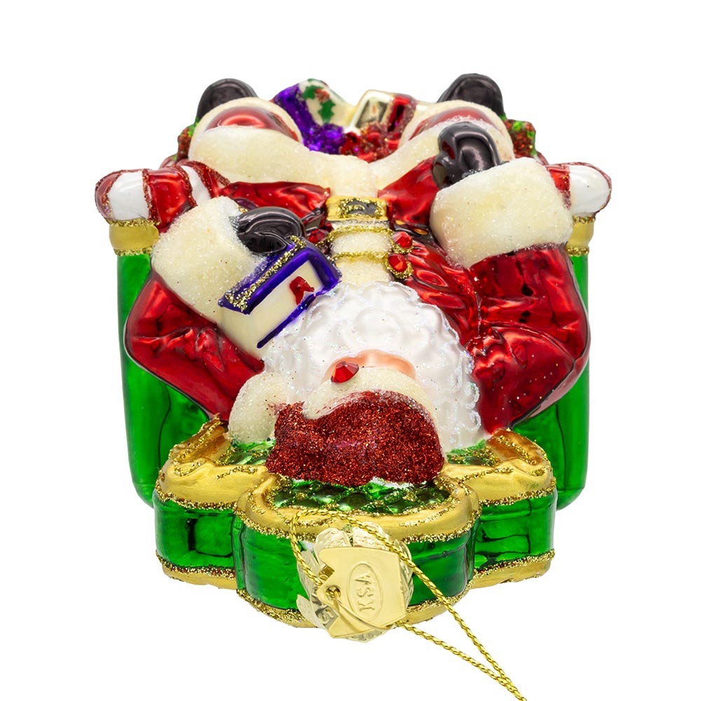 Kurt Adler 5.5-Inch Bellissimo Glass Santa On Throne Ornament