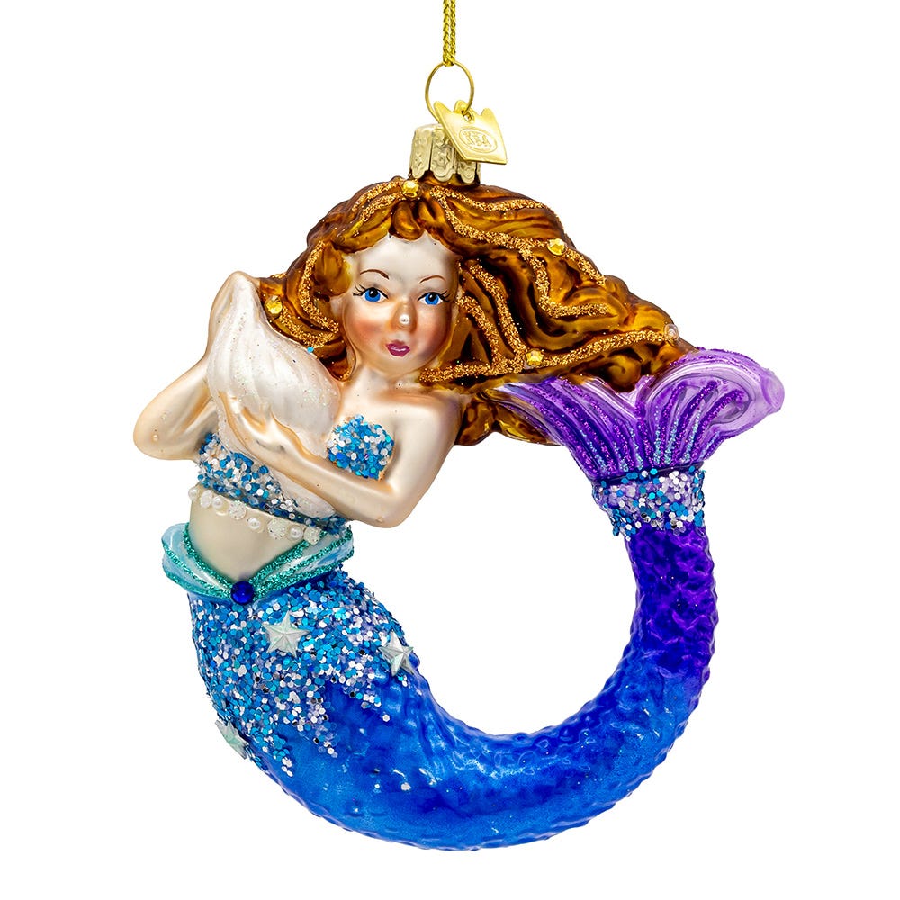 Kurt Adler 4.5-Inch Bellissimo Glass Mermaid Ornament BELL0054