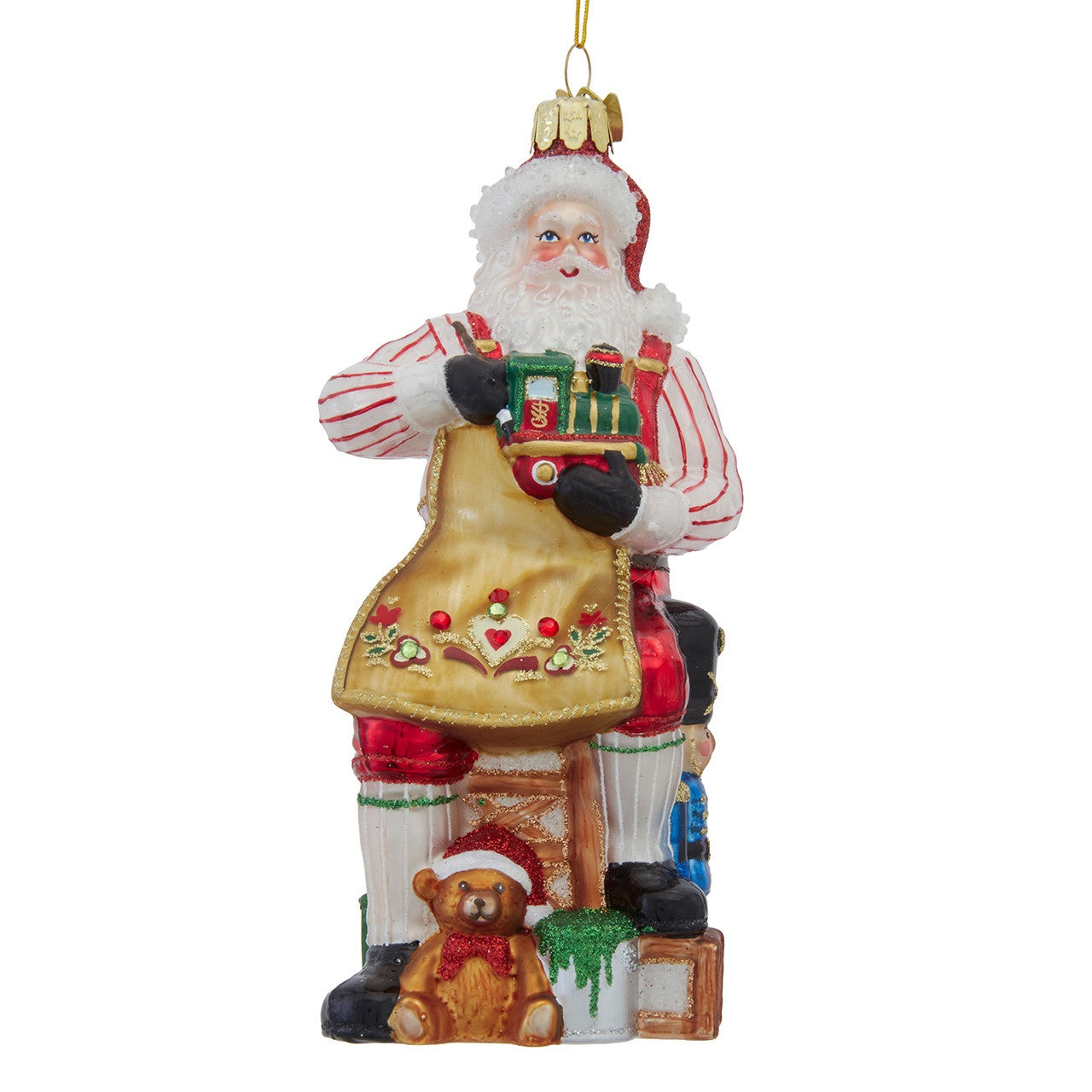 Kurt Adler Bellissimo Glass Workshop Santa Ornament #BELL0059