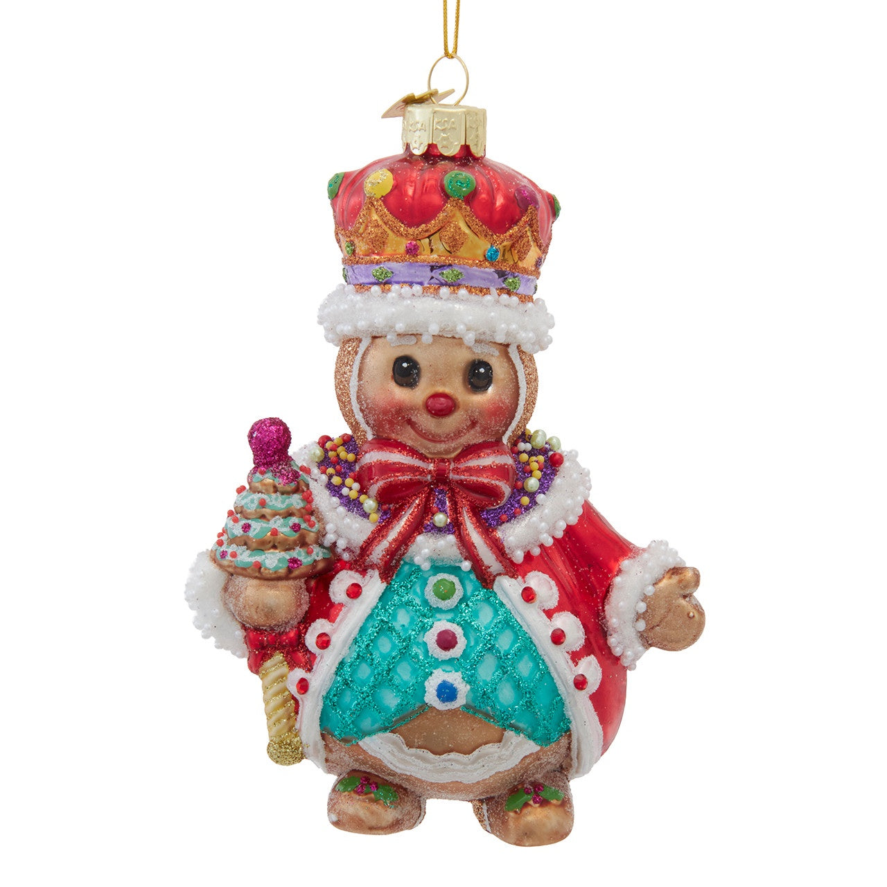 Kurt Adler Bellissimo Glass King Gingerbread Ornament #BELL0062