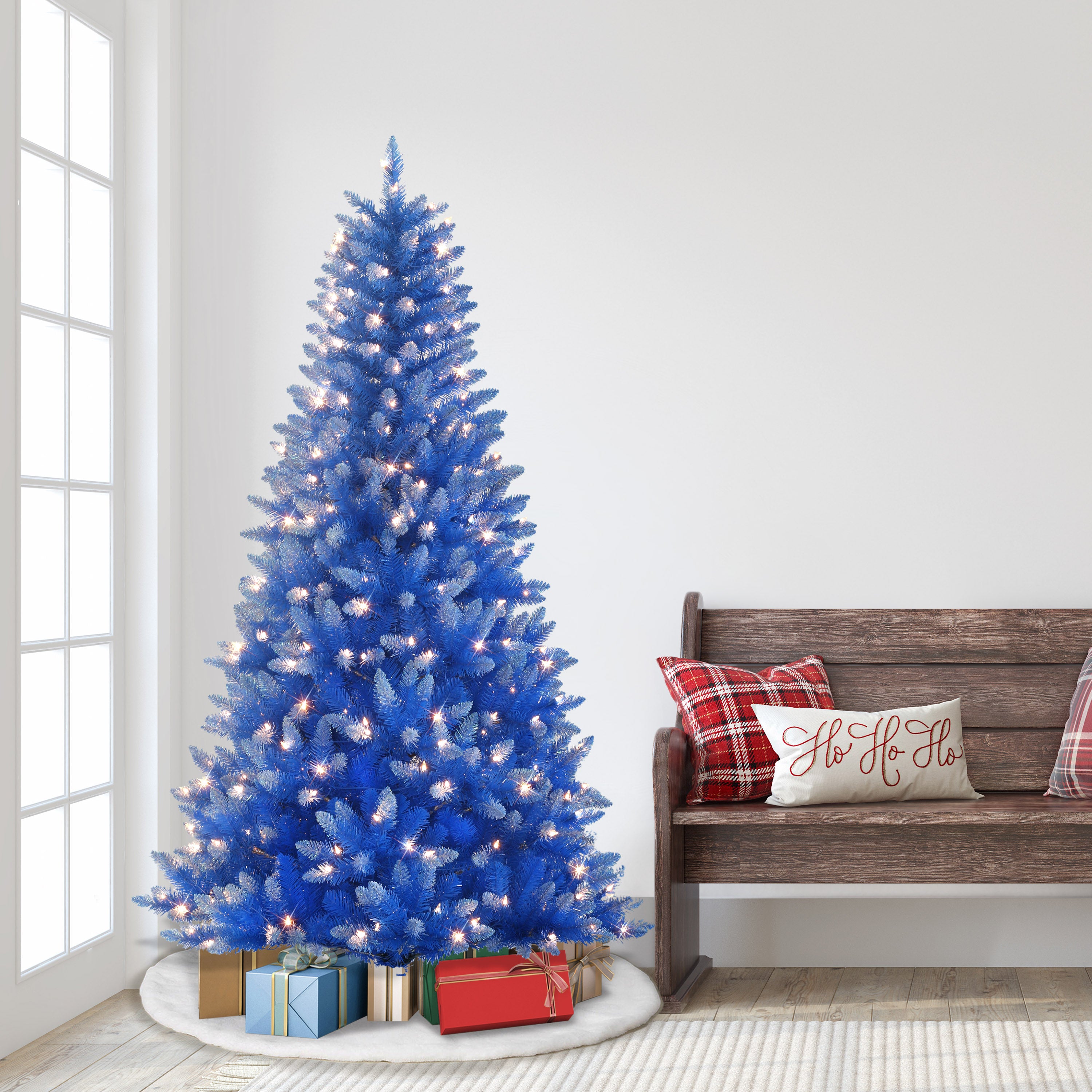 6.5ft Pre-Lit Fashion Blue Christmas Tree