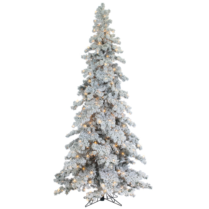 Sterling 9 ft. Pre Lit Clear UL Heavy Flocked Layered Spruce