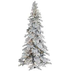Sterling 9 ft. Pre Lit Clear UL Heavy Flocked Layered Spruce