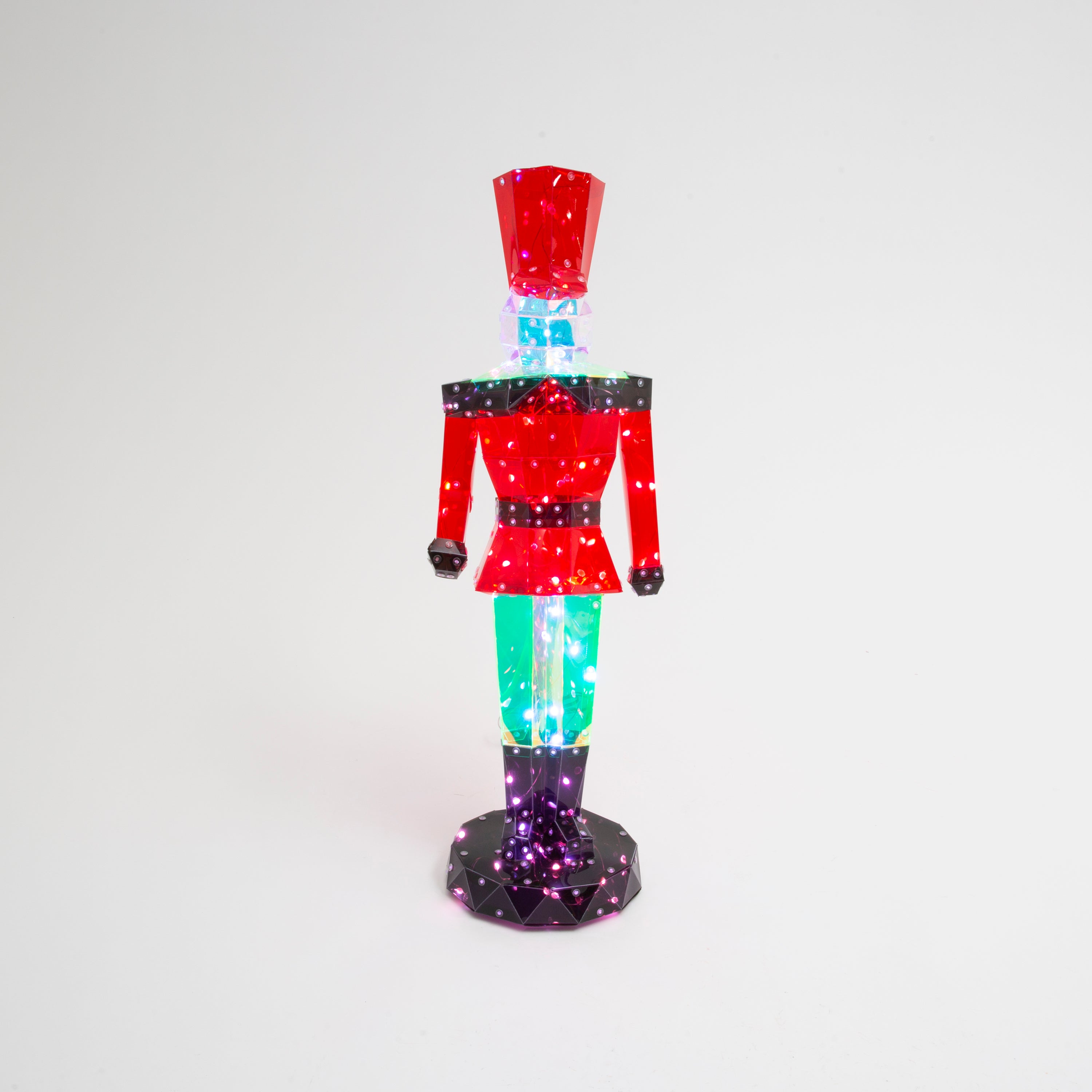 Illuminated 25.6 in H USB Electric RGB Lighted Holographic Holiday Nutcracker