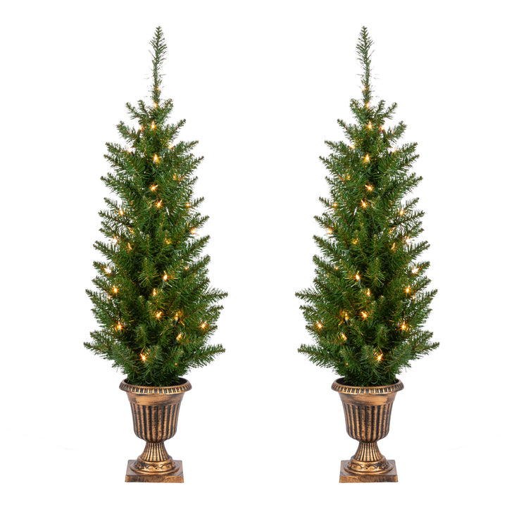 Sterling 3.5 ft. Pre Lit Warm White UL Potted Cedar Pine