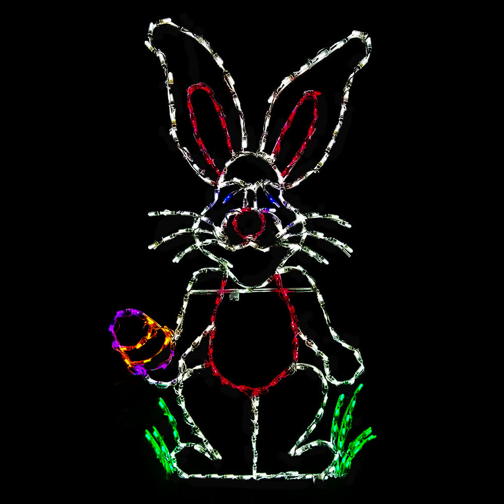 Brite Ideas 60" Easter Bunny Holding Carrot LED Display BNY48