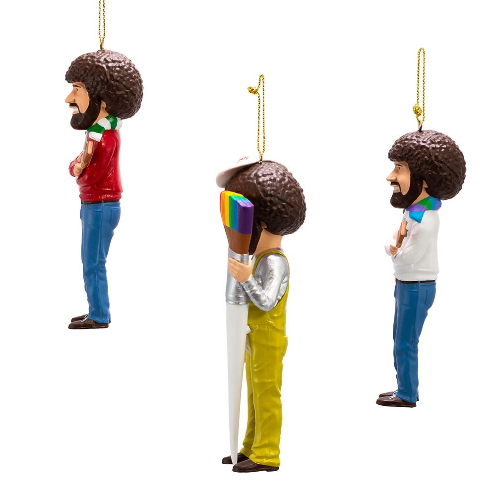 Kurt Adler 5-Inch Bob Ross® Blow Mold Ornaments, 3-Piece Set