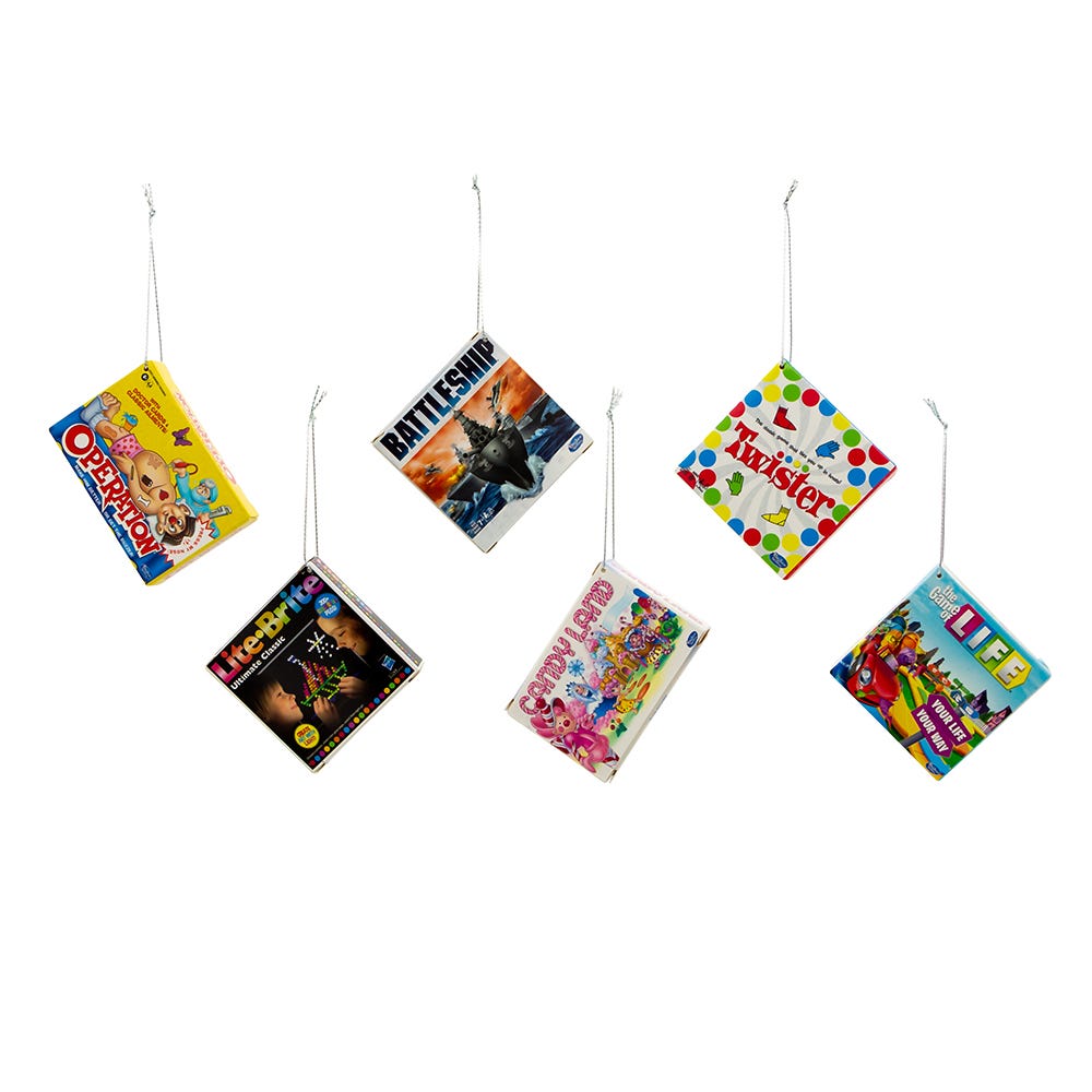 Kurt Adler 3.5-Inch Hasbro Board Games 6-Piece Ornament Set