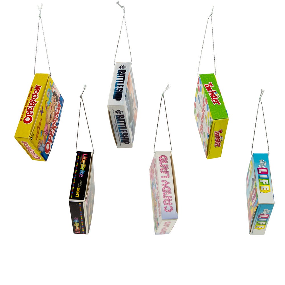Kurt Adler 3.5-Inch Hasbro Board Games 6-Piece Ornament Set