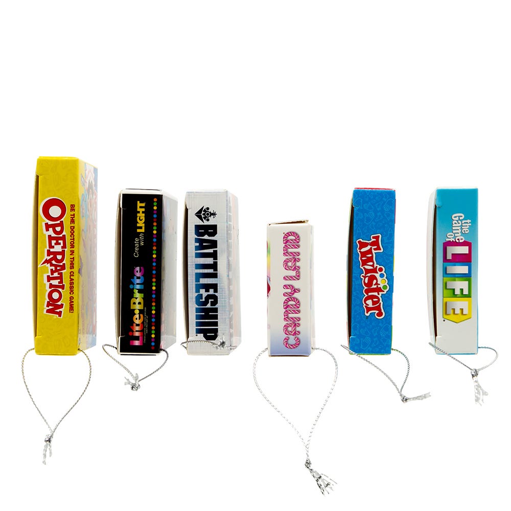 Kurt Adler 3.5-Inch Hasbro Board Games 6-Piece Ornament Set