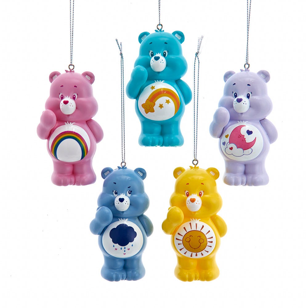 Kurt Adler 3.5" Care Bears Ornament Set, 5-Piece Set BR1251SET