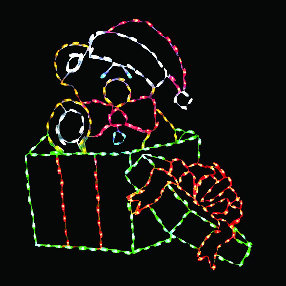 Brite Ideas 48" Teddy Bear in Gift Box LED Display BRGB41