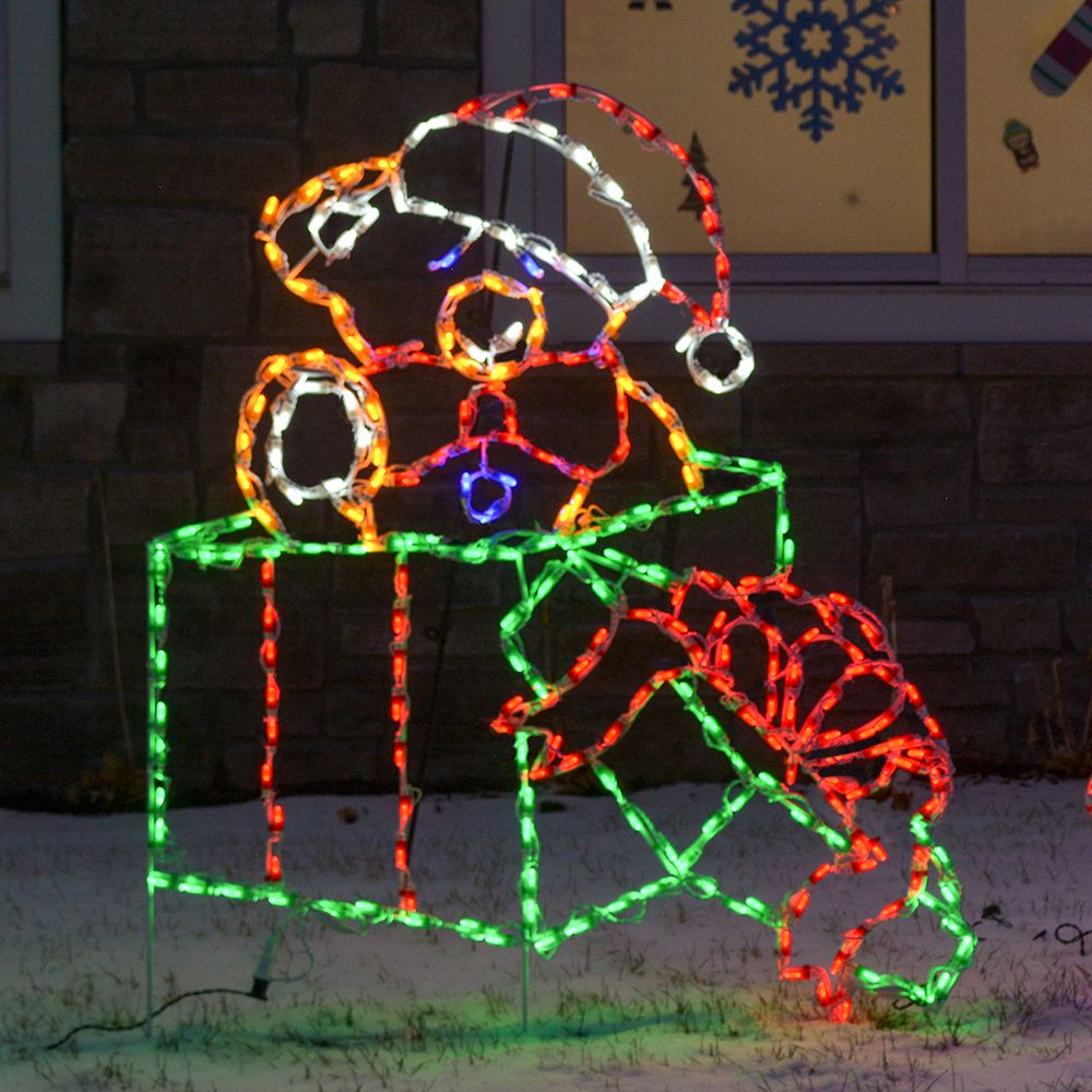 Brite Ideas 48" Teddy Bear in Gift Box LED Display BRGB41