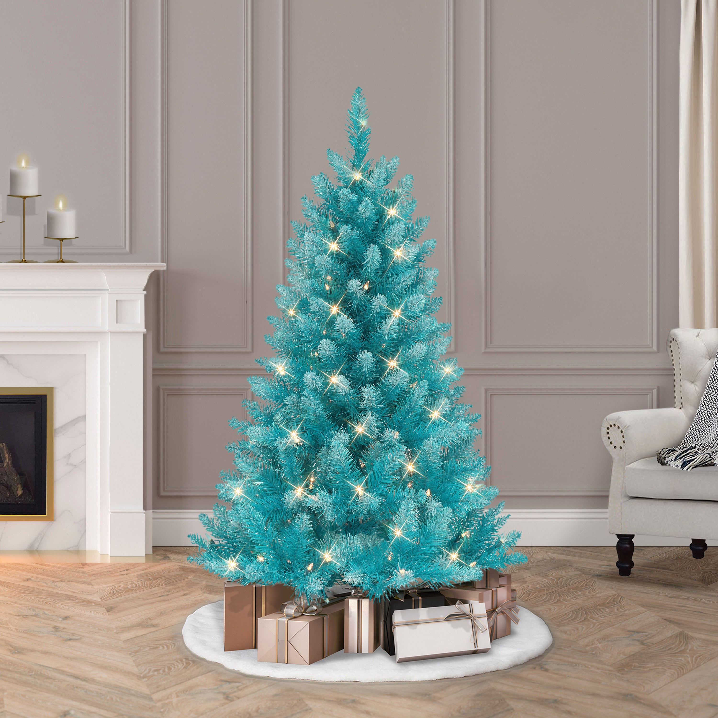 4ft Pre-lit Fashion Teal Christmas Tree