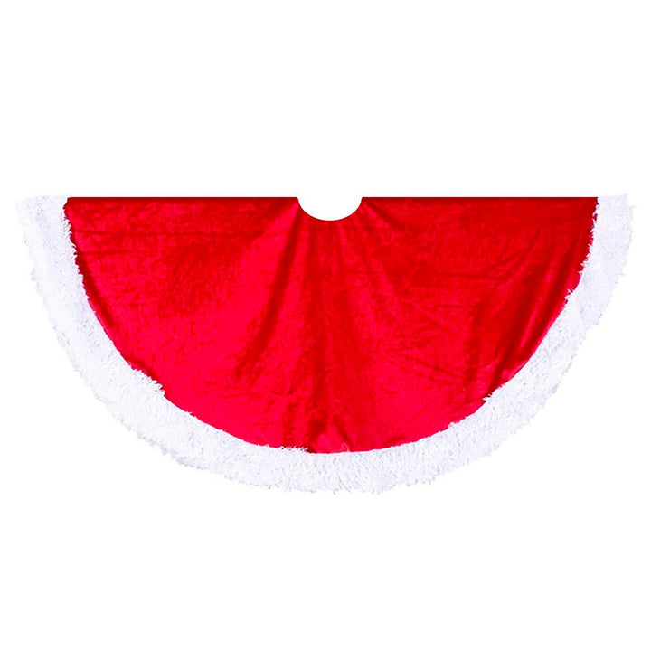 Kurt Adler 44-Inch Red Velvet Tree skirt with White Trim