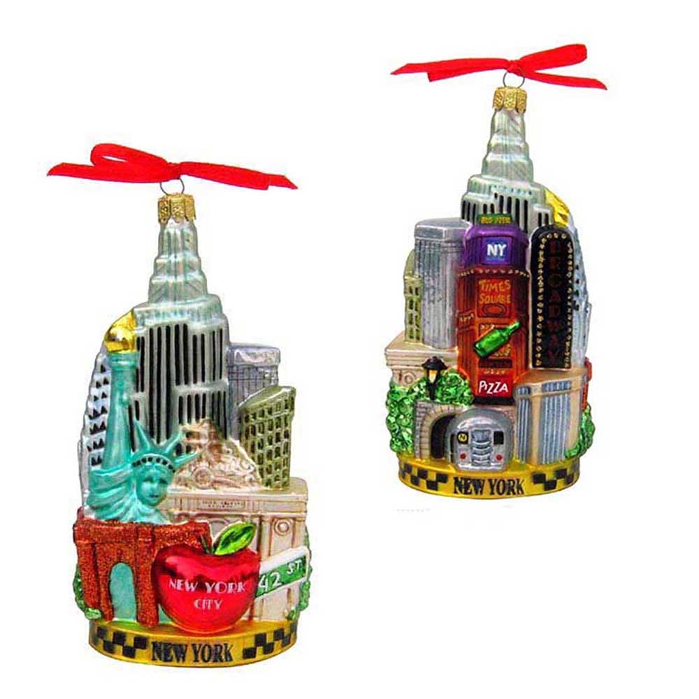 5.5" New York Glass Cityscape Ornament #C4055