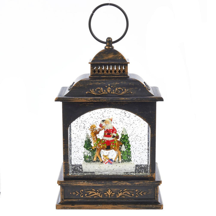 Kurt Adler 9-Inch LED Santa Lantern with Motion