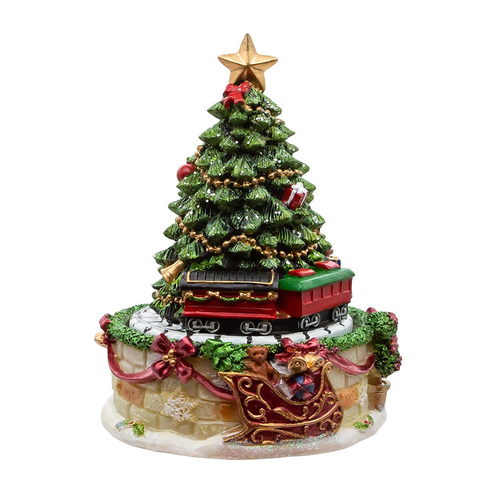 Kurt Adler 6-Inch Christmas Tree Revolving Music Box