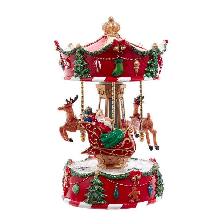 Kurt Adler 8.7-Inch Musical Wind-Up Carousel Tablepiece