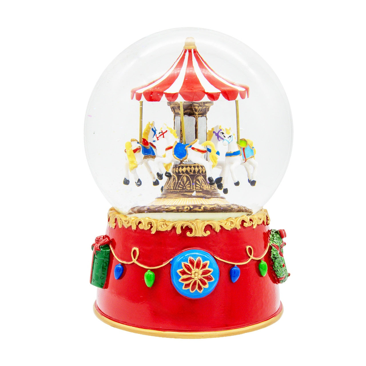 Kurt Adler 120MM Wind-Up Musical Revolving Carousel Water Globe #C5571