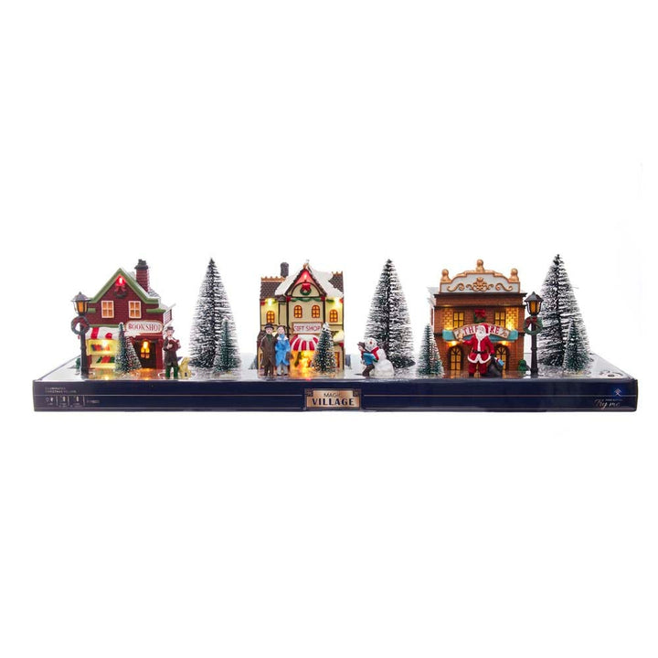 Kurt Adler 5.5-Inch Battery-Operated LED Lit Christmas Village, 17 Piece Set