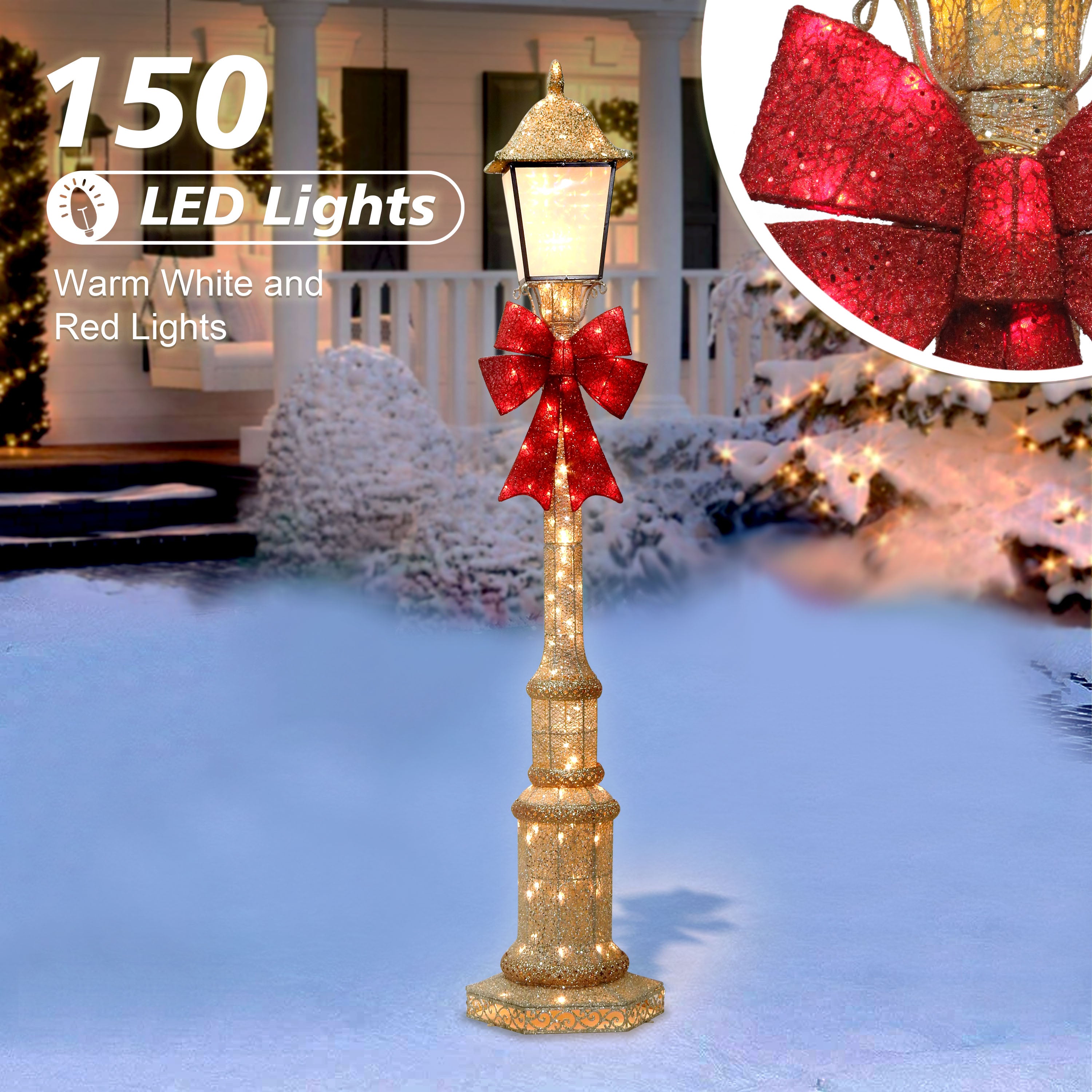 84" Pre-Lit Outdoor Lamp Post