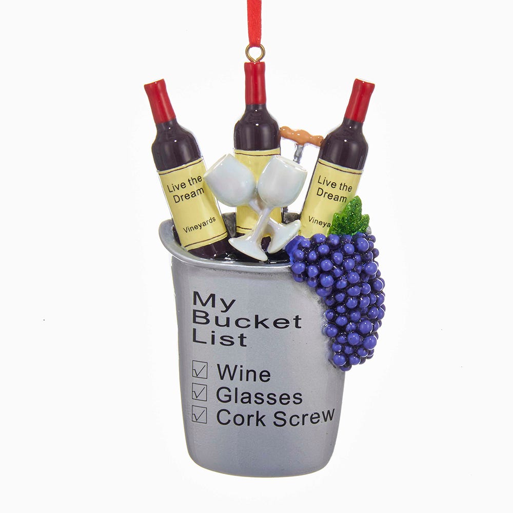 4.5" Wine "My Bucket List" Ornament C6560