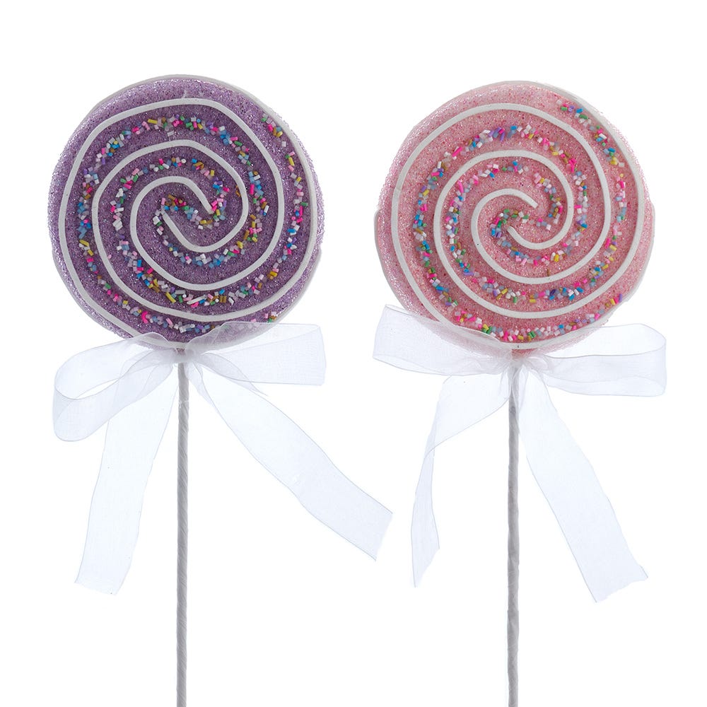 13.75" Pink/Purple Lollipop Pick, 2 Assorted #C7089