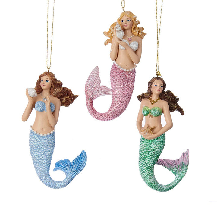 4.75" Mermaid Ornament, 3 Assorted #C7601