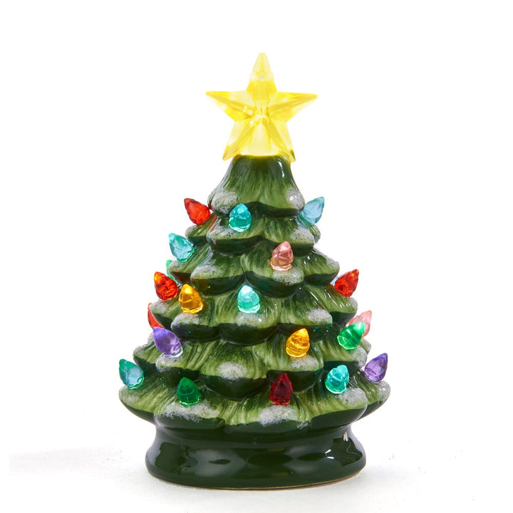 Kurt Adler Battery-Operated LED Ceramic Green Christmas Tree