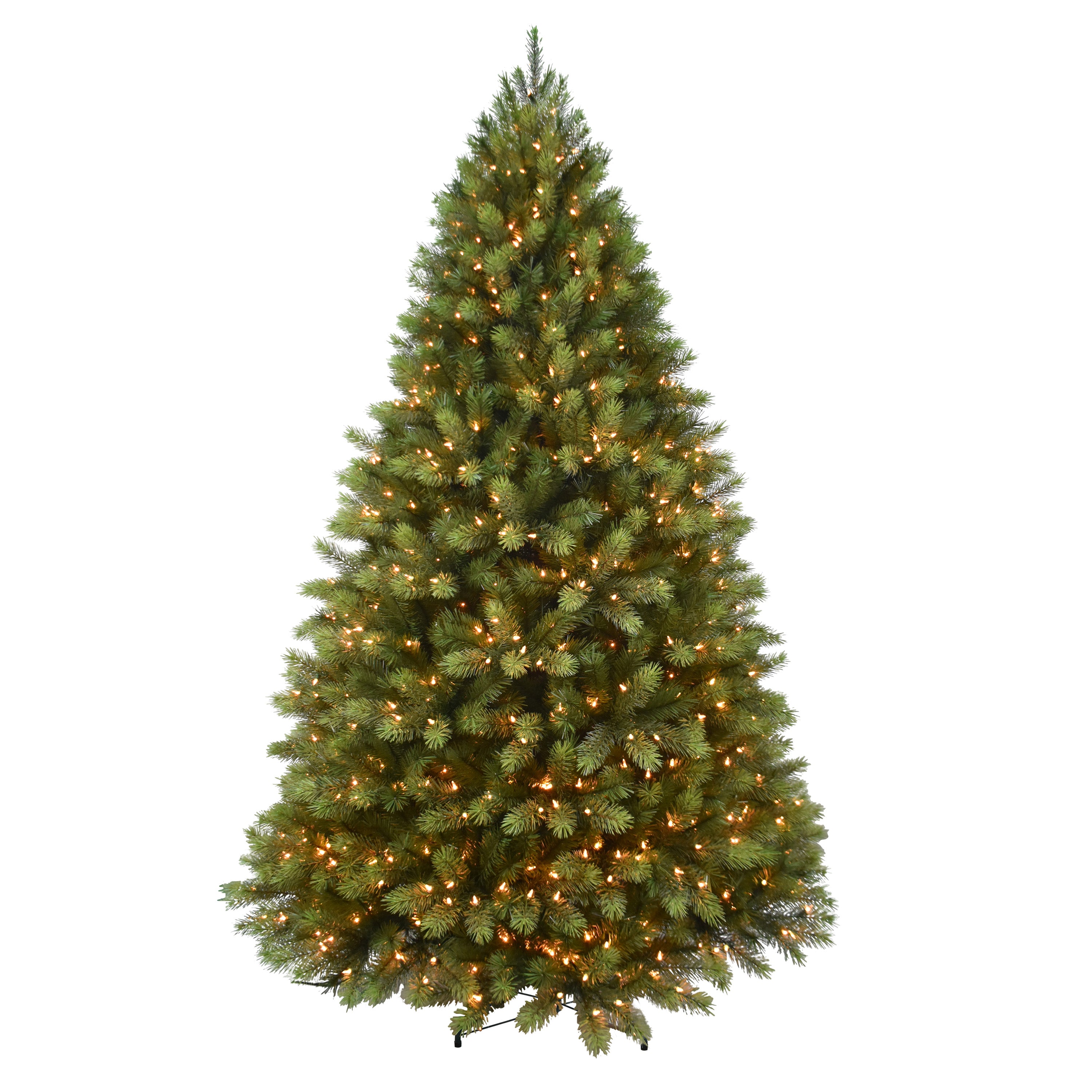 7.5 ft Pre-Lit Middlebury Spruce Artificial Christmas Tree with 900 UL Clear Lights Metal Stand Green MBA-75C9
