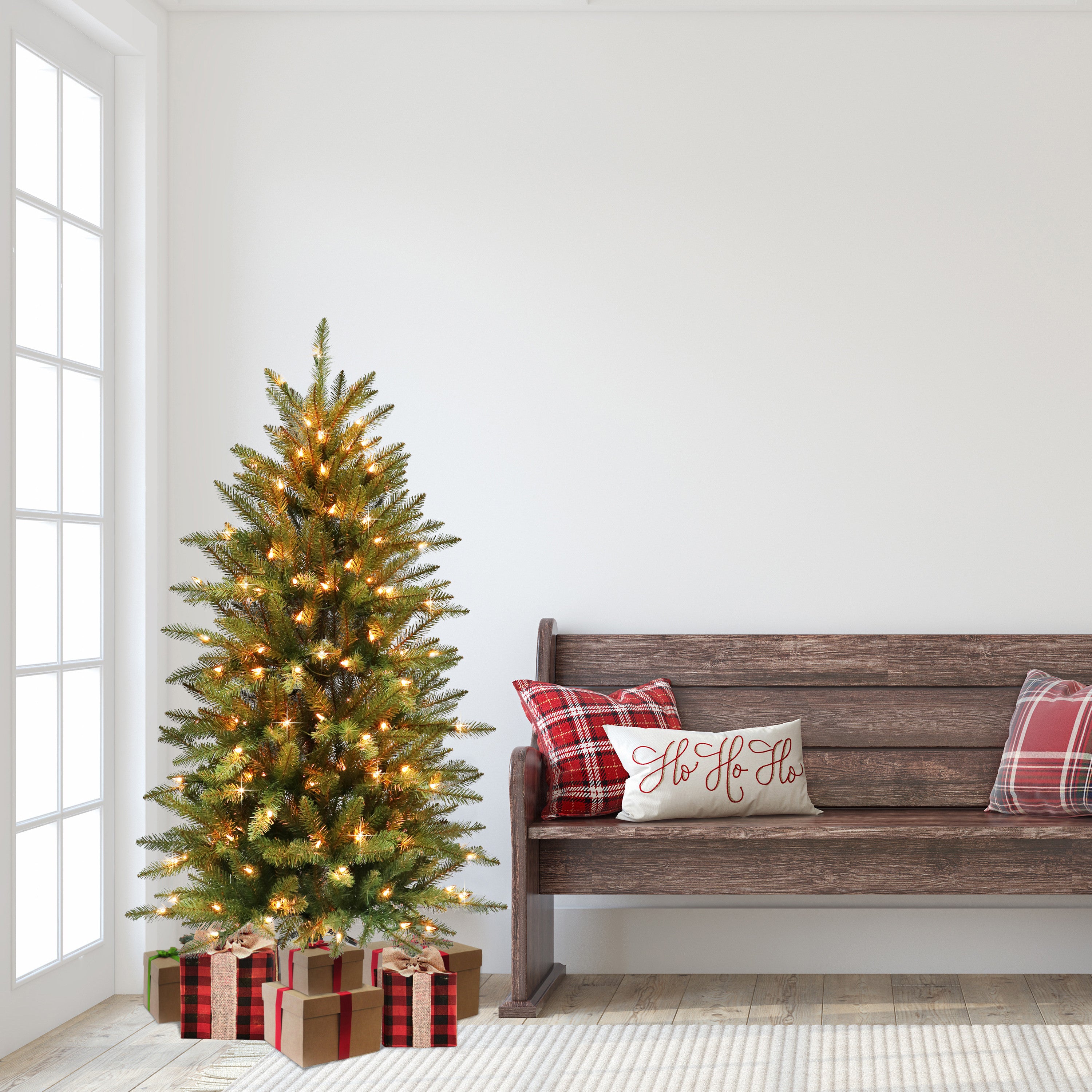 4.5ft Pre-Lit Fraser Fir Pencil Christmas Tree