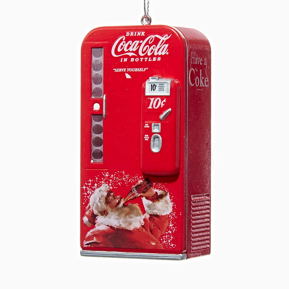 3.75" Coca-Cola Santa Vending Machine Ornament, 2 Assorted CC1162