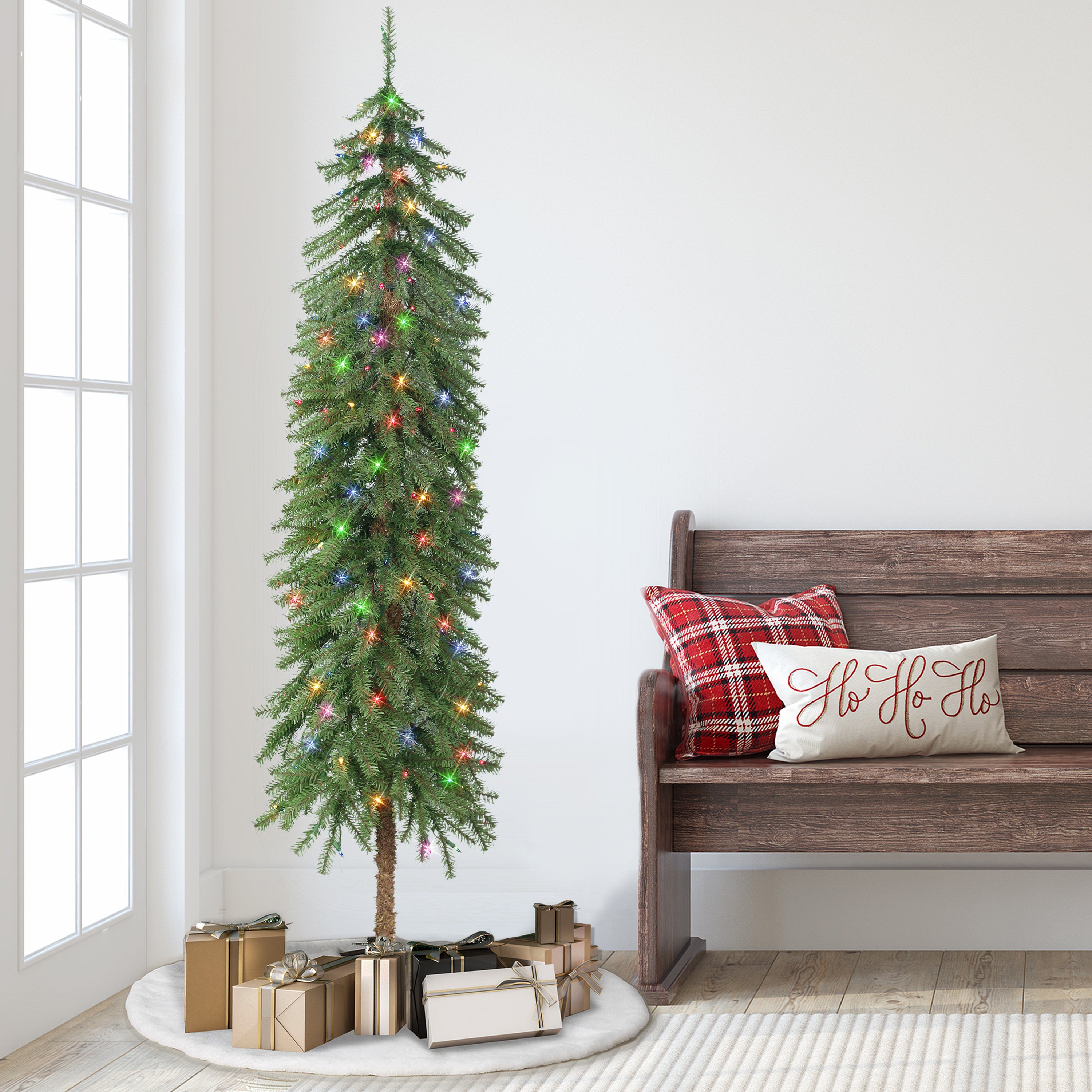 6ft Pre-Lit Multi-Color Alpine Tree