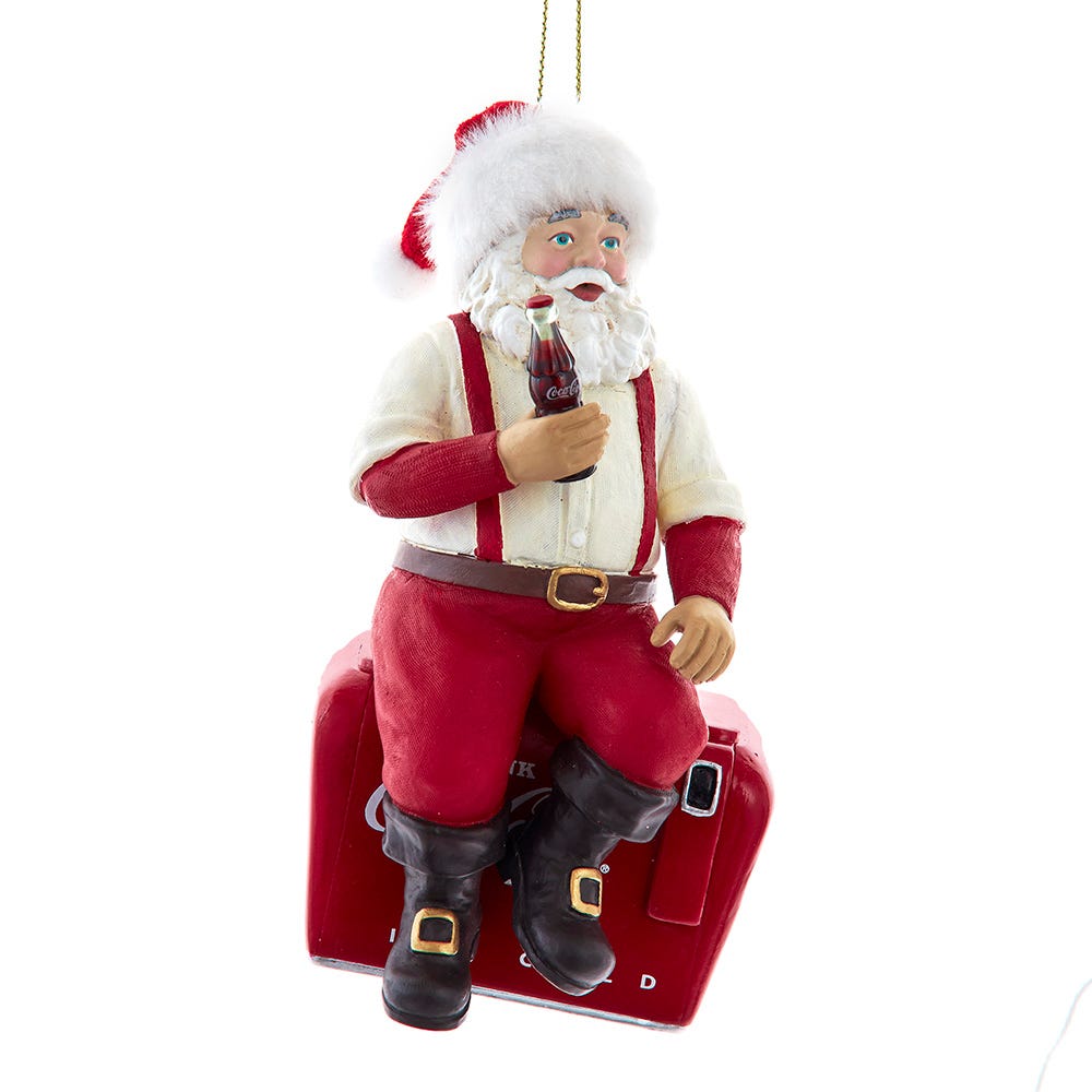 5.5" Coca-Cola Santa on Cooler Ornament CC9252