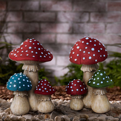 6.89 Resin Glow in The Dark Mushroom Figurines, set of 2