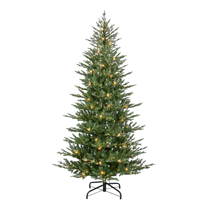 7.5 ft Pre-Lit Slim Alberta Artificial Spruce Tree AXGSLA-75QRLW6