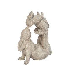 14.5 in Resin Kissing Bunnies Statue