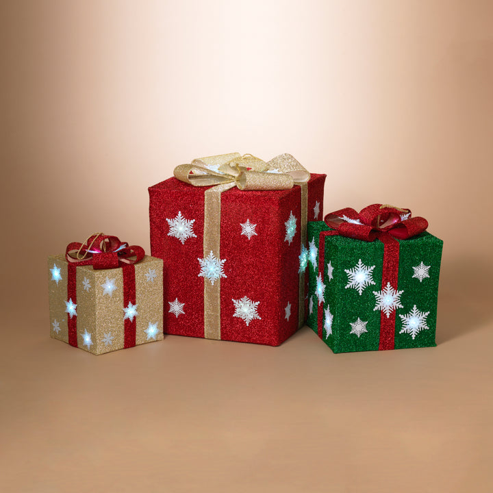 Set of 3 Battery Operated Lighted Collapsible Gift Boxes #2742910EC